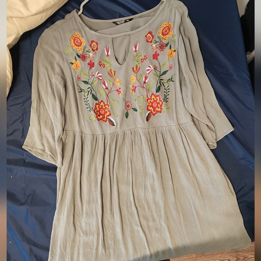 Green med length dress